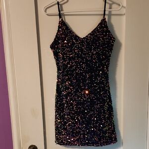 Sequin Spaghetti Strap Dress